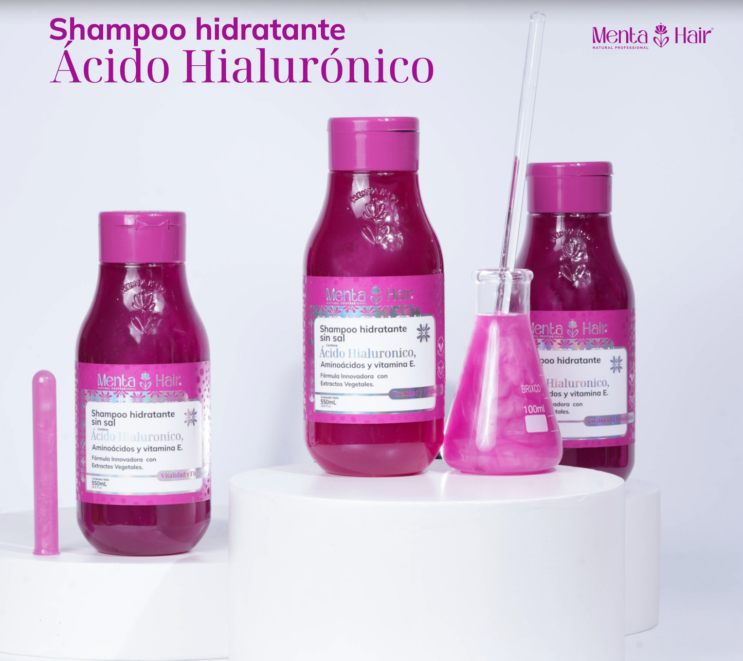 Menta Hair - Shampoo Hidratante Ácido Hialurónico