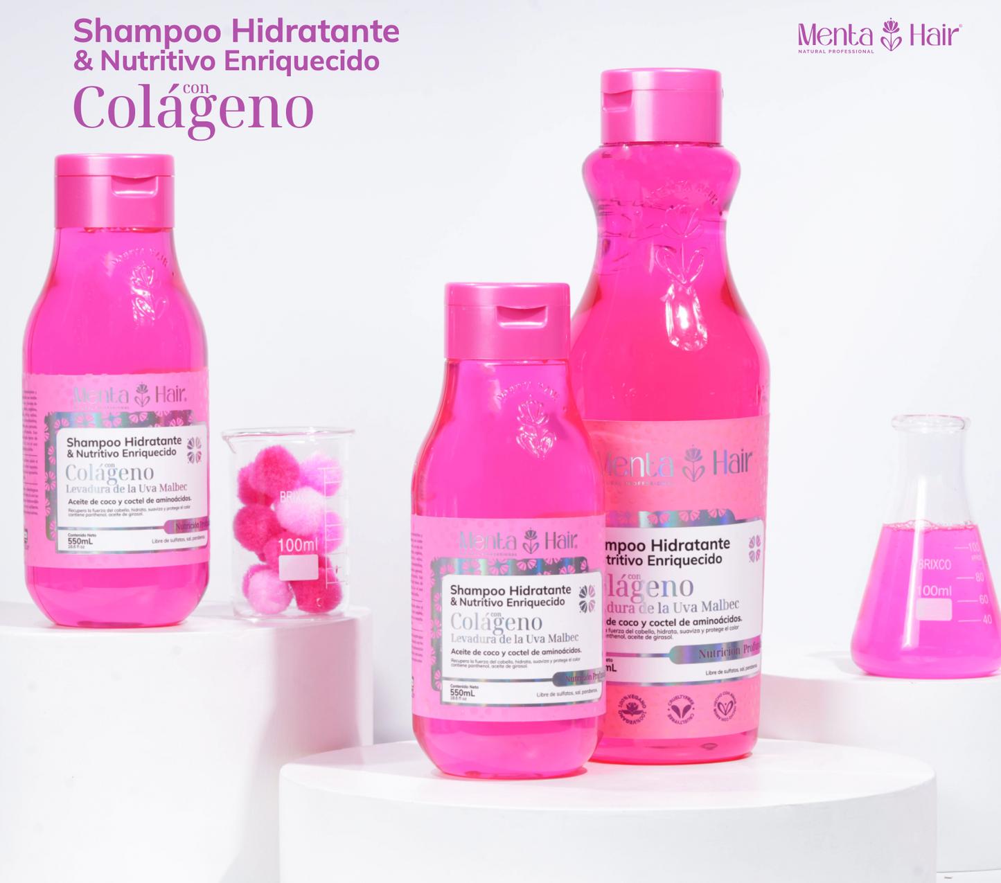 Menta Hair - Shampoo Hidratante Colágeno